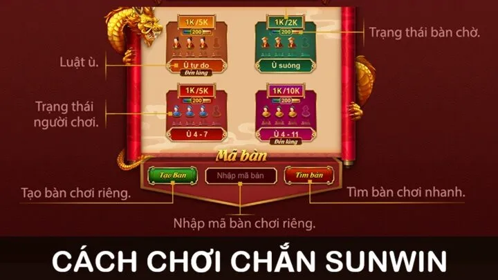 Hướng dẫn vào bàn đánh Chắn tại Sunwin